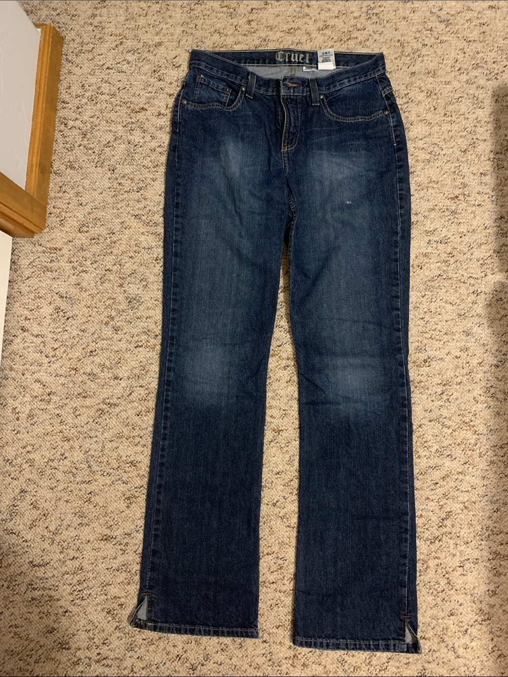Cruel Girl Dark Blue Flare Wide-Leg Jeans